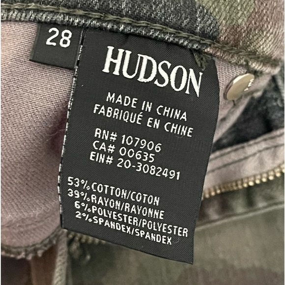 Hudson Cotton Blend Camo Barbara High Waist Skinny Jeans Sz. 28 - Picture 8 of 11
